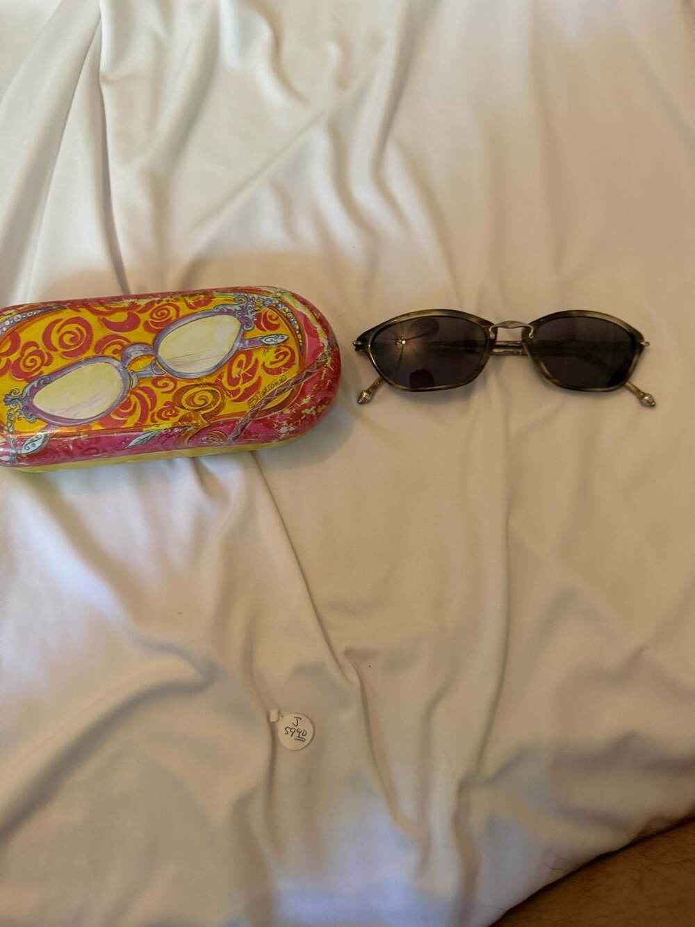 Brighton Handmade Oval Sunglasses with Floral Case